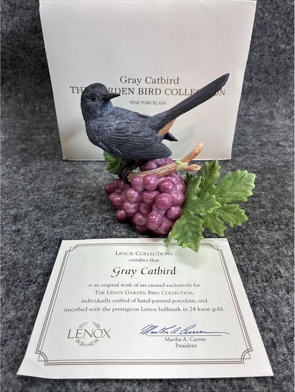 Lenox Gray Catbird 2005 Limited Edition Fine Porcelain Box COA